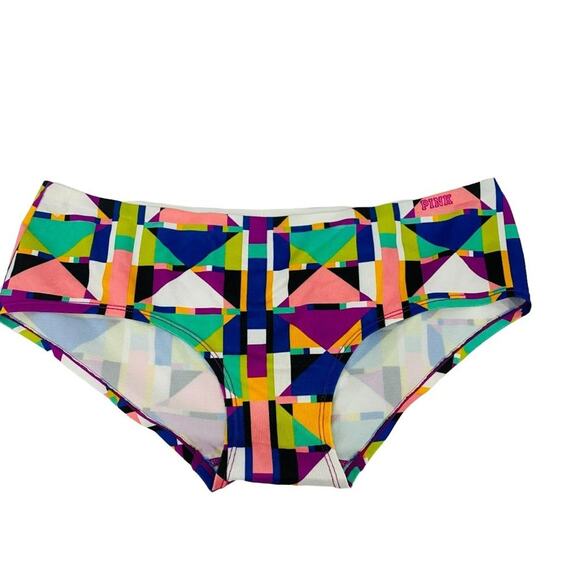 Victoria's Secret PINK Geometric colorful Hipster Panty Womens Large - Picture 1 of 6